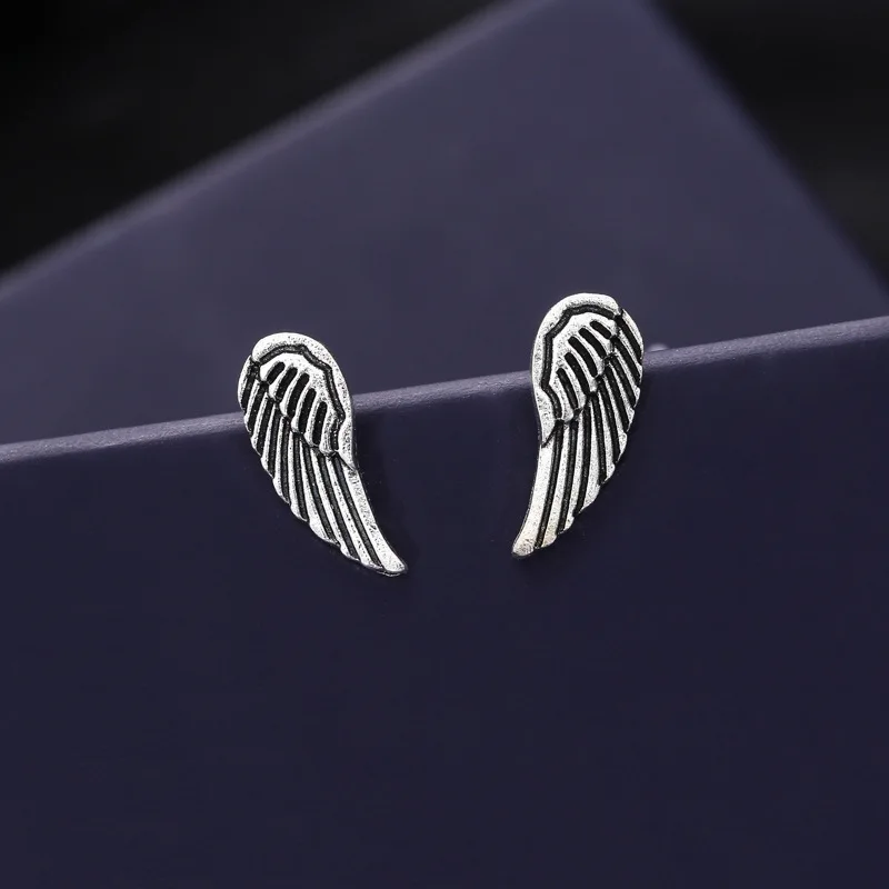 Женские винтажные серьги гвоздики FENGLI Moon Wings зеленые циркониевые в форме короны с