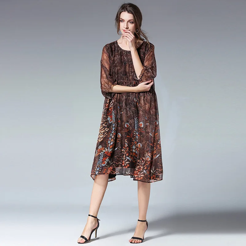 Плюс размер Boho ретро элегантное женское вечернее платье с цветочным принтом