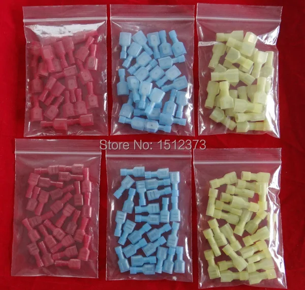 25 штук мешок двойной обжимной нейлон полностью изолирующий Мужской конец 22 18AWG (0