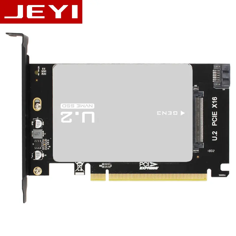 

JEYI U2BOX+U2X16 U.2 SFF-8639 Adapter PCIe U2 2.5' SSD PCI-E X4 X16 intel PCIe3.0 PCI-E3.0 GEN3 M-KEY B-Key Card AHCI Dual Power