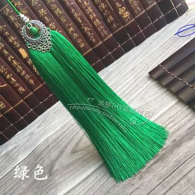 3 16 см DIY аксессуары для ювелирных изделий, искусственные шелковые кисточки, автомобильные аксессуары, двухсторонний цинковый сплав с бусинами, кисточка с бахромой - Цвет: 3