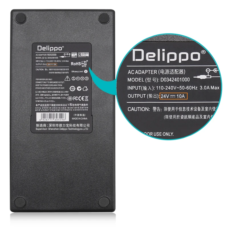 Delippo 24В 10А 24V5A6A7A8A9A Переключатель режим Светодиодная лента с ЖК-дисплеем источник