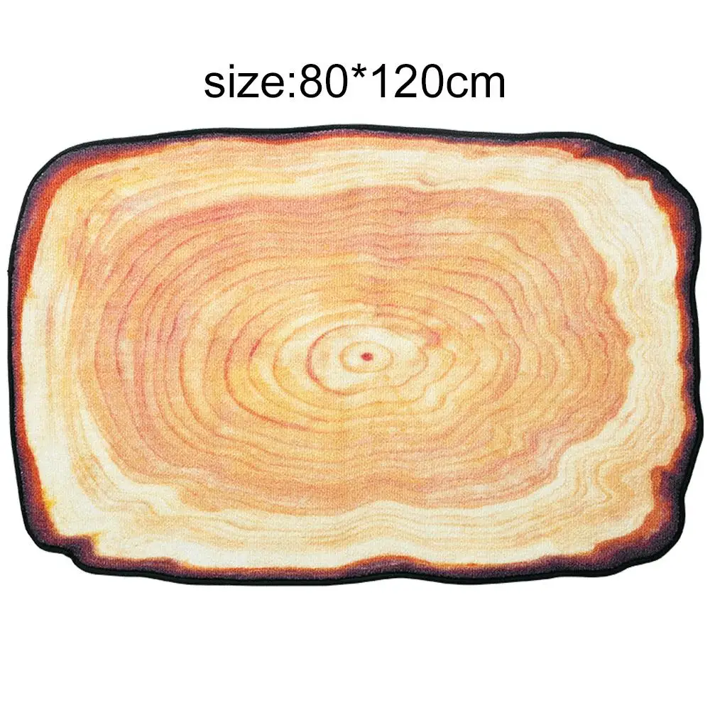 Bedroom Floor Mat Environmental Rectangle Repeatable Skid Resistant Kitchen Sofa Tree Rings | Дом и сад