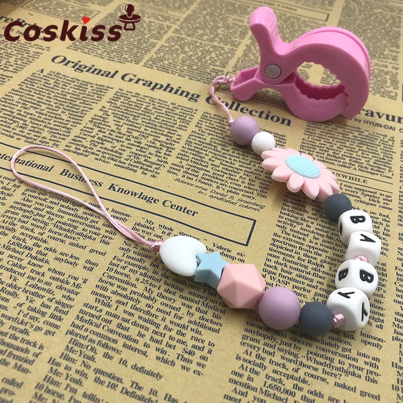 Silicone Teether with Pacifier Clip Holder Set for Newborn Babies - Gift Idea Stylish- Infant Unisex Chew Chain | Мать и ребенок