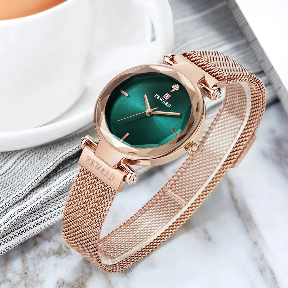 Награда женские часы Роскошные бренды нержавеющая сталь сетчатый ремешок 3ATM