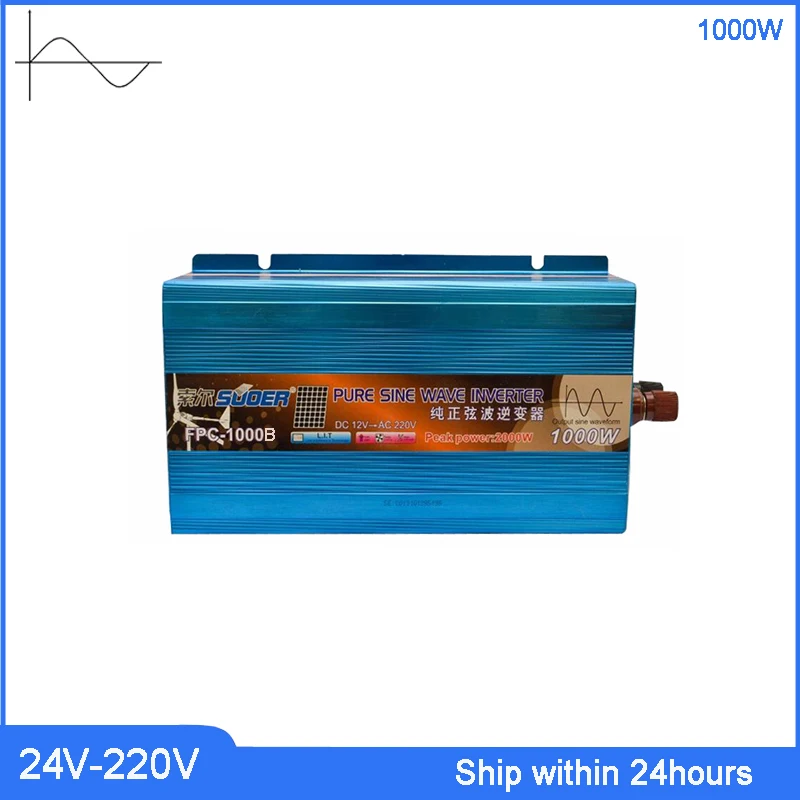 DC24V 1000 Вт синусоидальный солнечный инвертор/24 В 220 в автомобильный инвертор 50 Гц