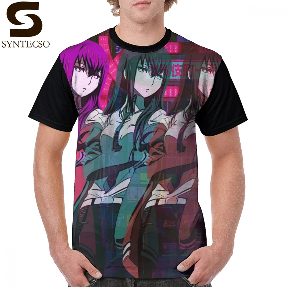 Футболка Steins Gate Kurisu Makise Vaporwave Пляжная футболка большого размера графическая