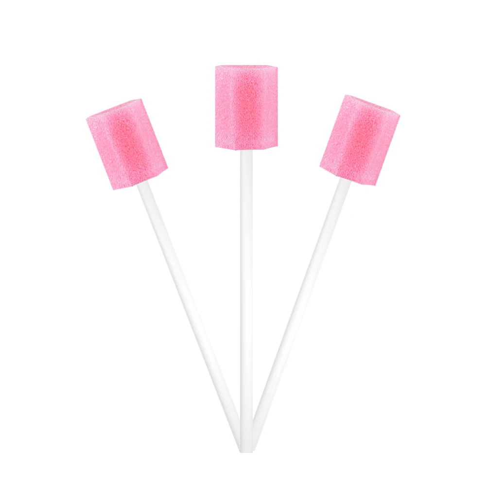 100 шт./компл. одноразовые оральный Swabsticks Unflavored Уход за полостью рта губчатые тампоны пены мокроты со спонжем для устные Применение