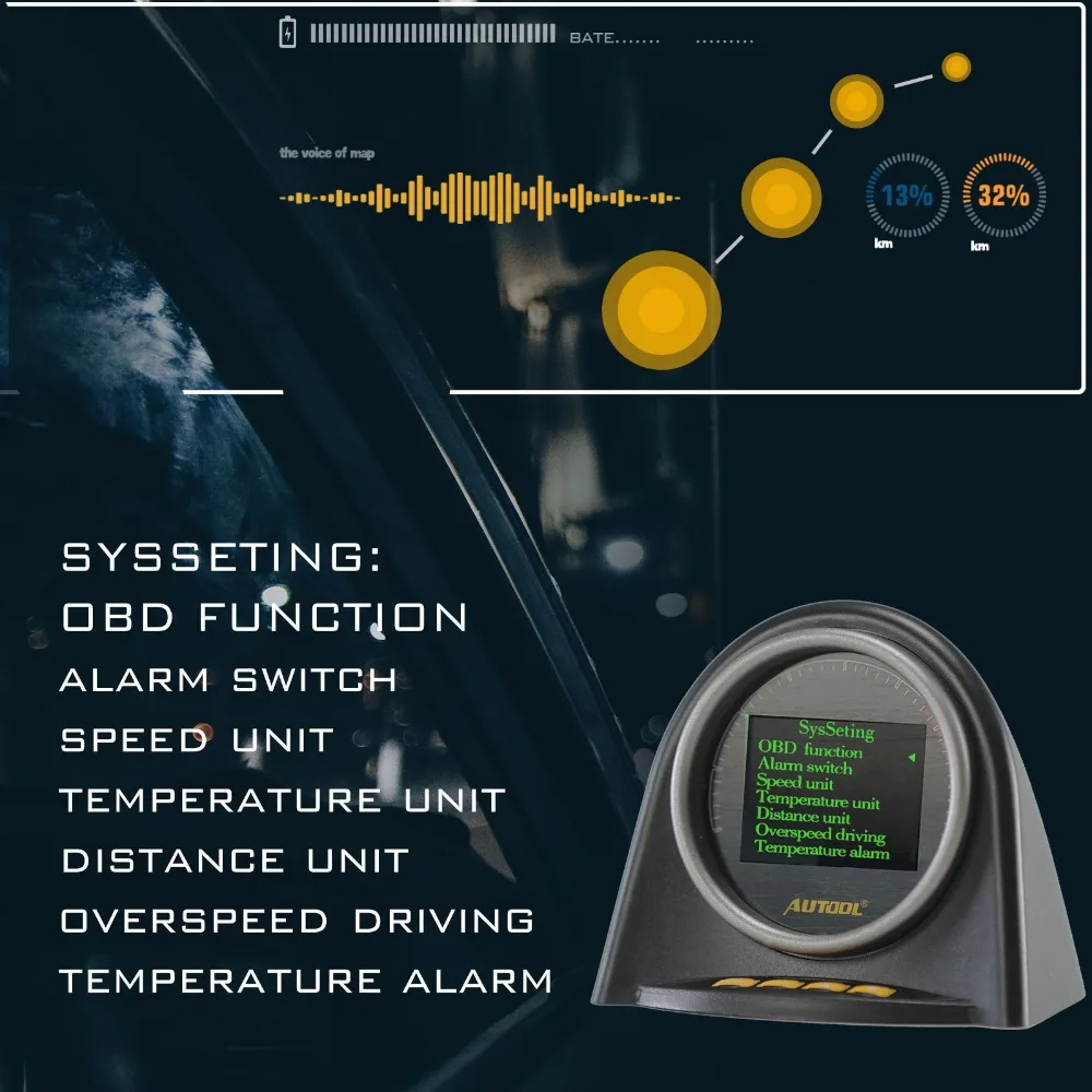 AUTOOL X70 сканер кодов Авто HUD Автомобильный дисплей автомобиля OBD 2 цифровой