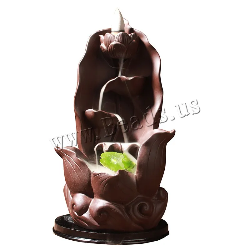 

Lotus Flower Backflow Incense Burner Smoke Waterfall Incense Stick Holder Ceramic Aromatherapy Furnace Mountain River Handicraft