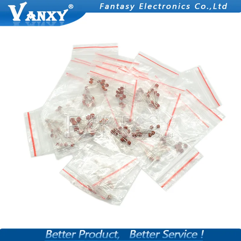 30 valuesX10pcs=300pcs Ceramic capacitor 2PF-0.1UF component diy samples kit new and original | Электронные компоненты и