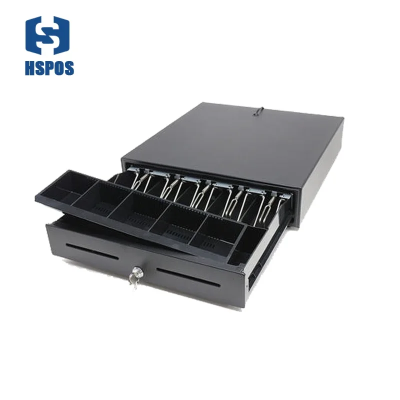 

Quality cash drawer cash box support 5 bills 8 coins for supermarket cashier box can adjust coins box RJ11 port