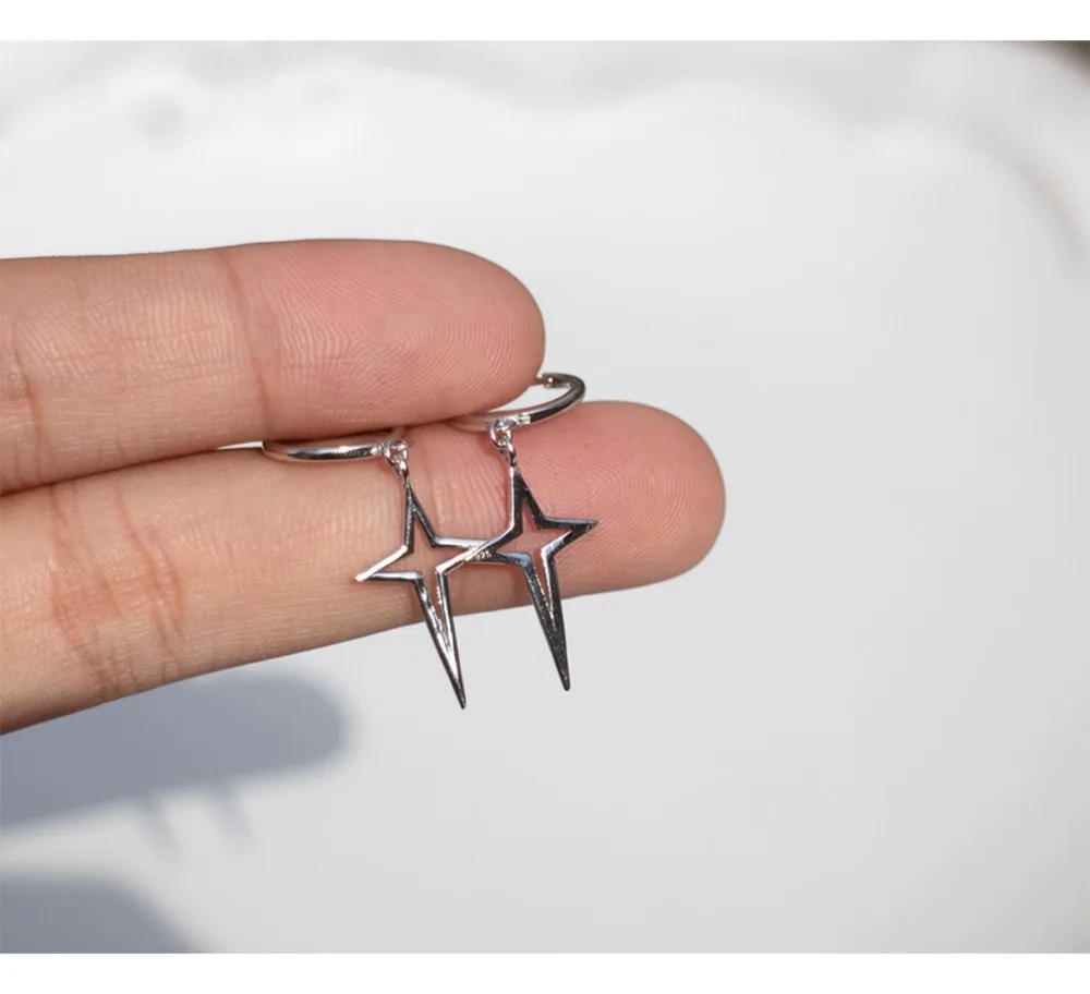 Серьги из стерлингового серебра S925 пробы, оригинальные серьги в форме Креста, с кисточками, с ушками, с пряжкой, тренд для мужчин, женщин, мальчиков, девочек, серебряные серьги, ювелирные изделия