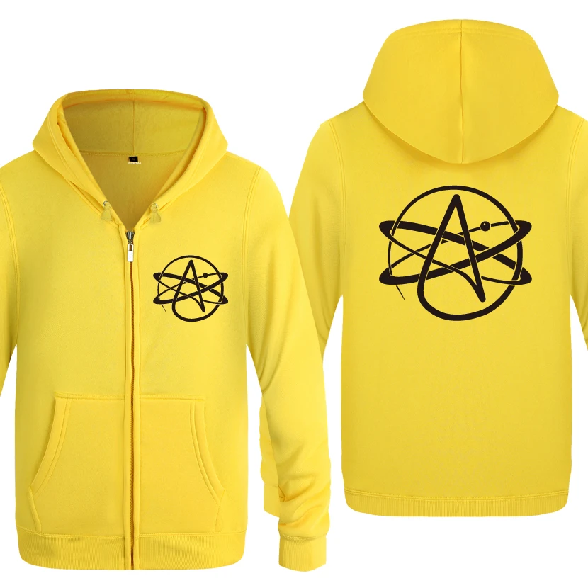 HUAY HET Atheist Symbol FSM Pastafarian Religion Novelty Hoodies Men Men's Fleece Zipper Cardigans Hooded Sweatshirts - Цвет: HUAY HET