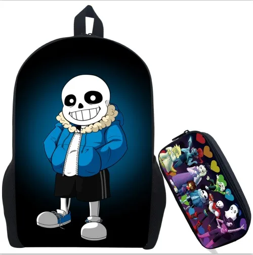 17 InchAwsome Undertale рюкзак с принтом Mochila для мальчиков и девочек школьные сумки детские рюкзаки через плечо подарочная сумка - Цвет: Черный