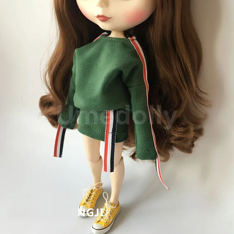 2 шт./компл. 1/6 кукла Мода серый Crewnecks свитер юбка одежда для Blyth Momoko Azone Barbi 30 см