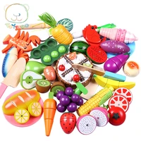 toywoo cutting toys kitchen food toys fruit fish vegetable blocks children lovely wooden toys play house toy for baby kids