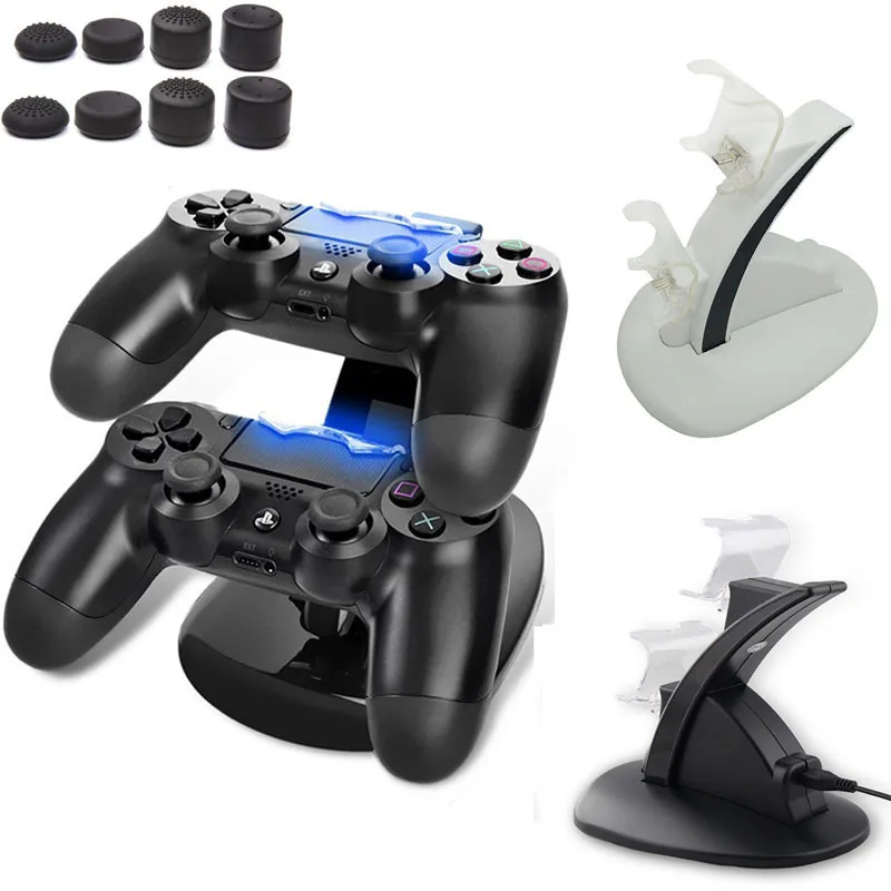 Dual USB зарядки док станции ручка Колыбели двойной для Sony Playstation 4 контроллер PS4 Pro Slim