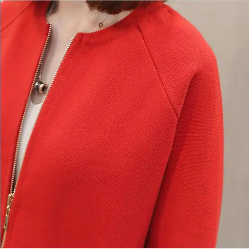 2018 new Womens Cardigan Knitted Long Sleeve Female fashion Sweater Outerwear Loose Zipper AC828 |
