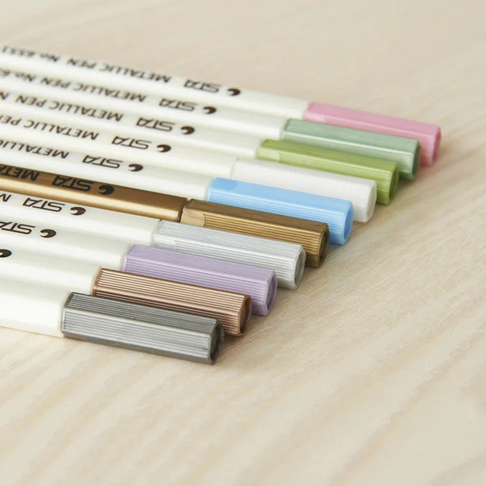 

paint pen diy black paper photo album pen marker pen gold and silver 10 colors set metallic pen