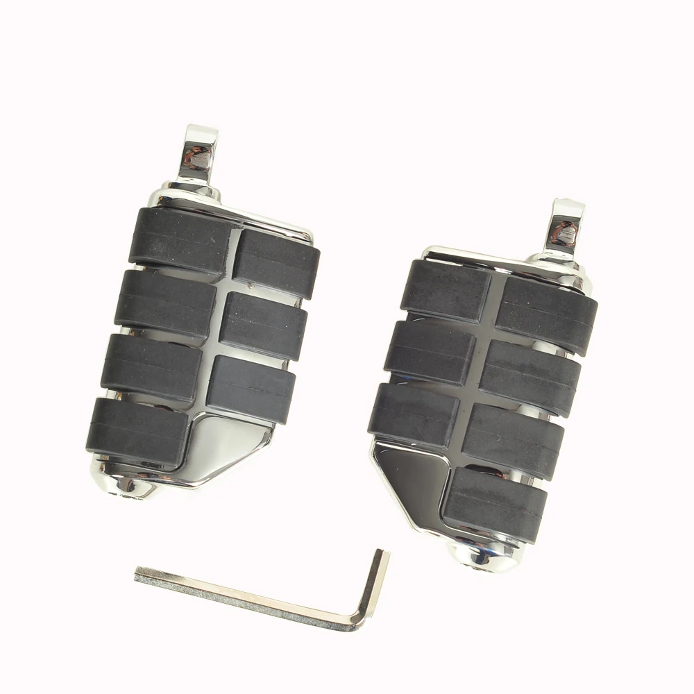 

3/8 "universale Chrome Motociclo Poggiapiedi Anti Vibration Pedane case for Harley Sportster Softail FXST 883 XL spedizione