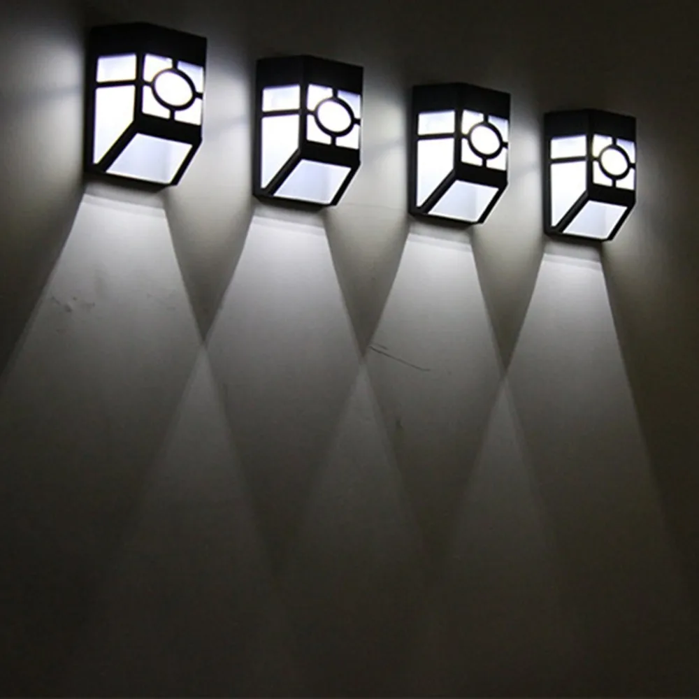 Bright Solar Power Classic Wall Lamp Outdoor Rainproof 2-LED Panel Light | Освещение