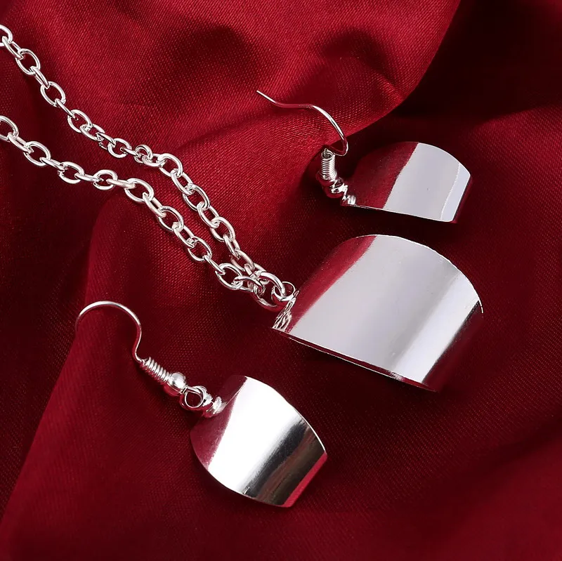 Длинная цепочка Посеребренные Ювелирные наборы свадебные геометрические