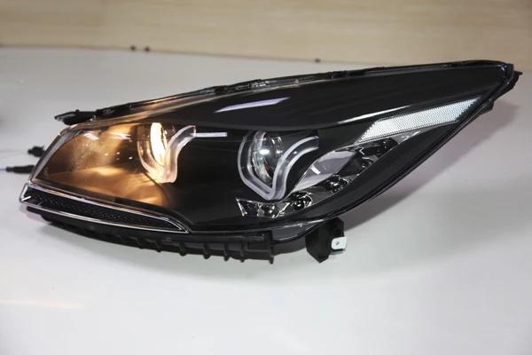 2013 год для FORD для KUGA Escape Светодиодная лента головной светильник s Передняя лампа Головной фонарь с дневным ходовым светильник двойной U стиль