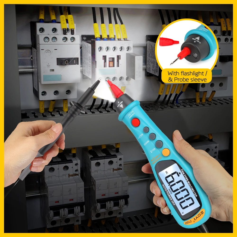 Ручка Тип Цифровой мультиметр портативный ручной инструмент AC/DC напряжение