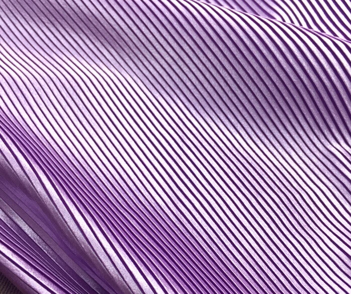 

2 meters 150cm 59.05" width light purple fine stripe crumple accordion pleated faux silk satin fabric for dress MM318