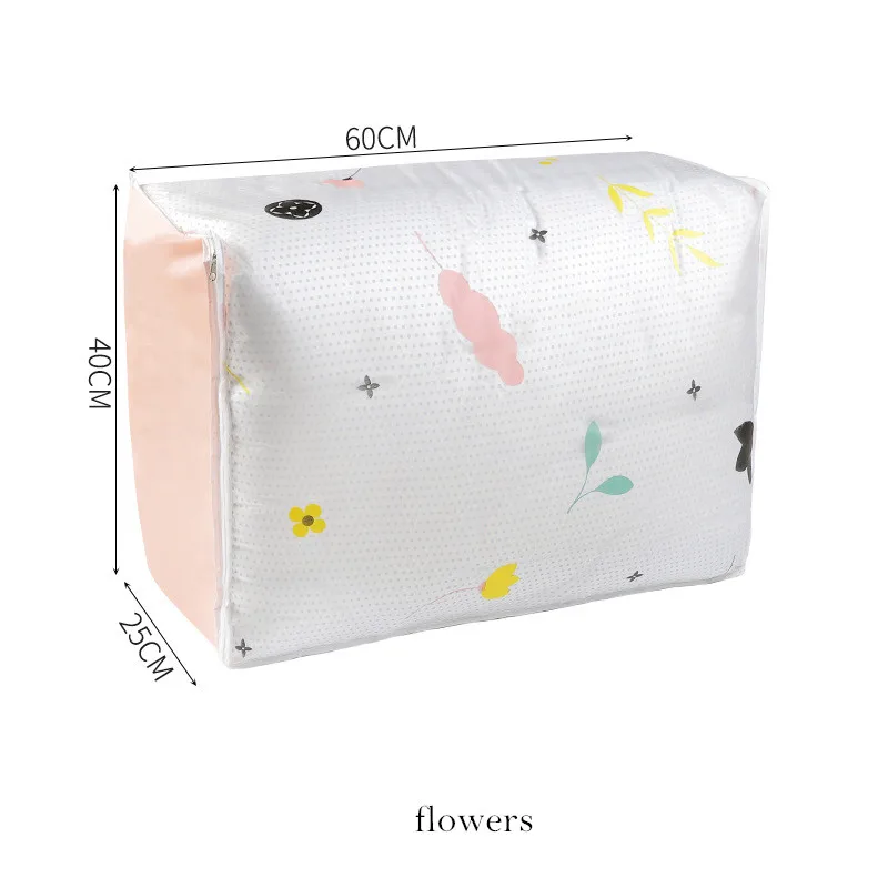 Flowers Bag XZJJA Милая мультяшная складная сумка для хранения одежды одеяло игрушки шкаф Органайзер сумка Шкаф под кровать Пылезащитная упаковка - Цвет: Flowers Bag