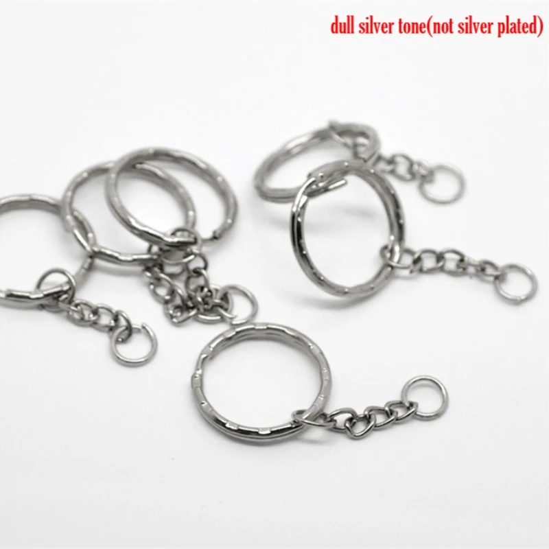 DoreenBeads 30 шт. брелоки и кольца для ключей темно-серебристого цвета аксессуары 53 мм