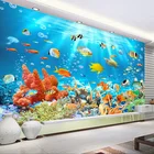 Фотообои на заказ, настенное 3D покрытие для стен, подводный мир, рыба, коралл, спальня, гостиная, задний фон для телевизора