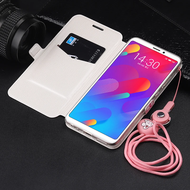Симпатичный Кожаный чехол книжка с рисунком и подставкой для Meizu M6 Note 9 8 s M6S 16XS 16X