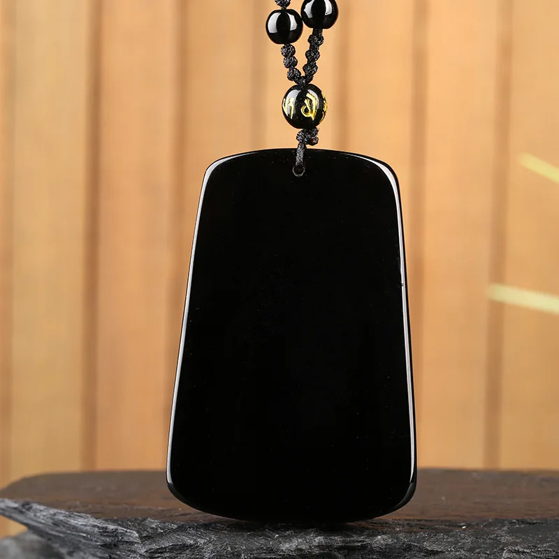 

Drop Shipping Men's Necklace Pendant Natural Black Obsidian GUANYU Pendant Gift for Men Women Fine Jades Stone Jewelry
