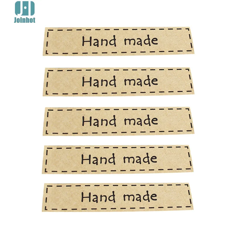 

Handmade Sticker160 pcs 2*7 cm Vintage s Kraft Label DIY Hand Made For Gift Cake Baking Sealing