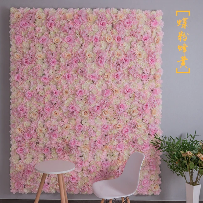 40X60 см искусственные шелковые розы гортензии цветок стены Свадебные украшения панели День Святого Валентина вечерние украшения поддельные цветы - Цвет: Style 08