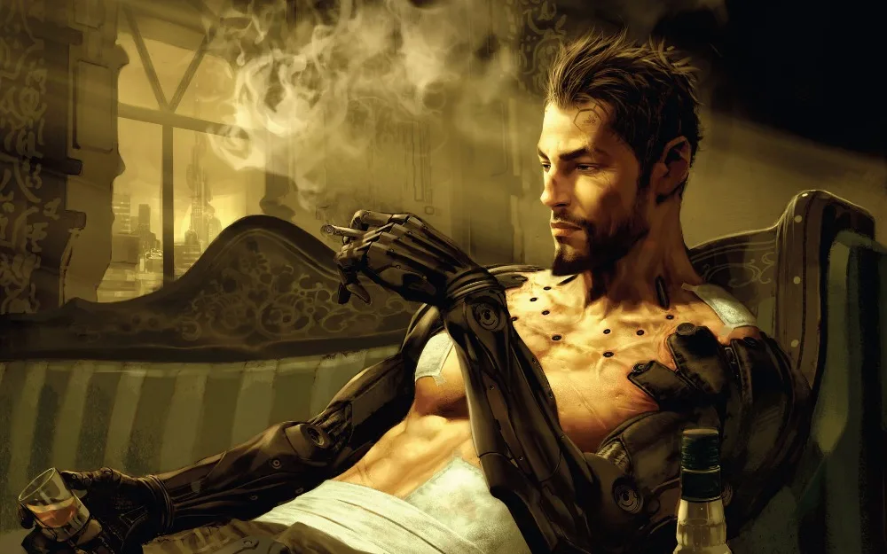 Шелковая ткань deus ex revolution для украшения дома принт с постером XD074 | Дом и сад