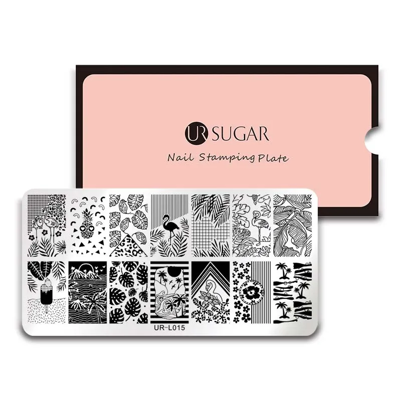 Ur Sugar летний гели для ногтей штамповка шаблон свежие фрукты ананас Ocean Маникюр Нейл-арт в домашних условиях Image Plate Трафареты - Цвет: URL015