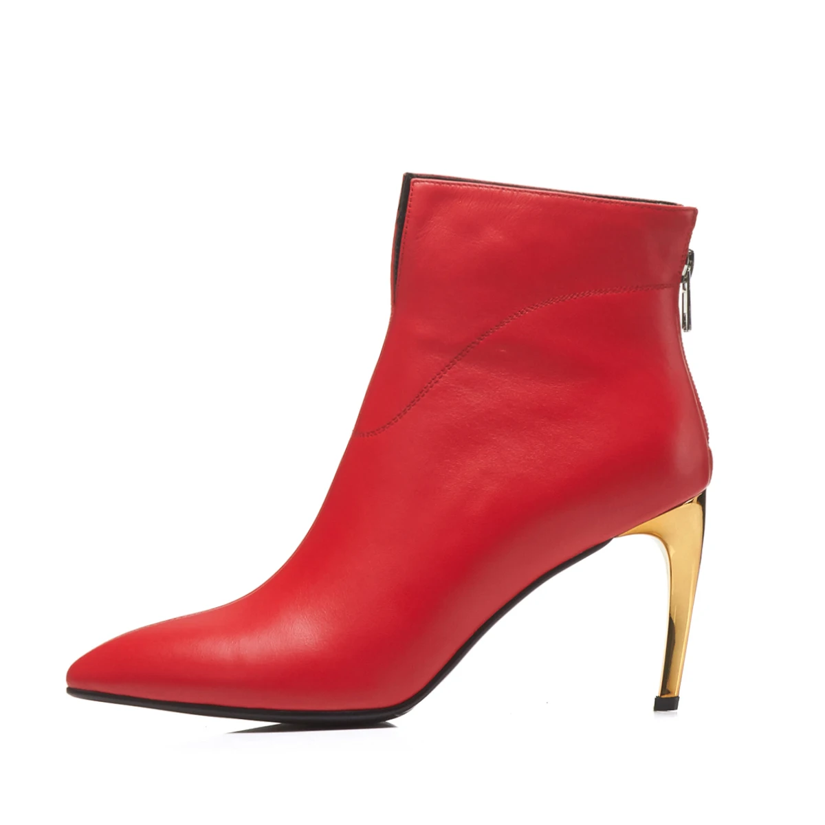 Genuine leather ankle boots Sexy thin High Heels officeladies dress wedding Shoes spring autumn Woman Boots large size 34-42