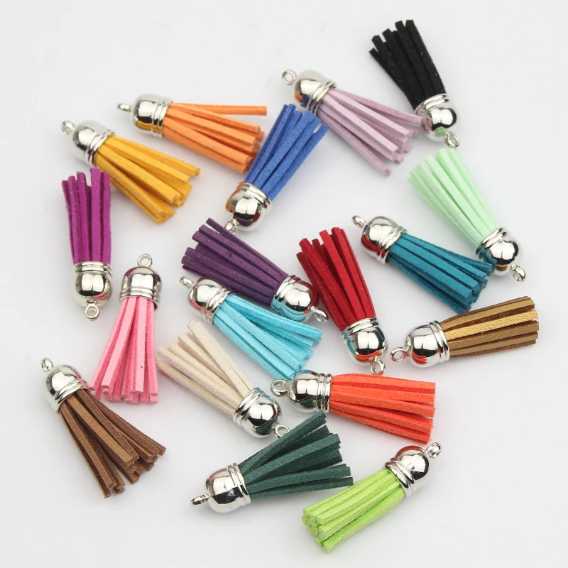 Посеребренная головка 38 мм кожаная кисточка 100 шт./лот сделай сам для