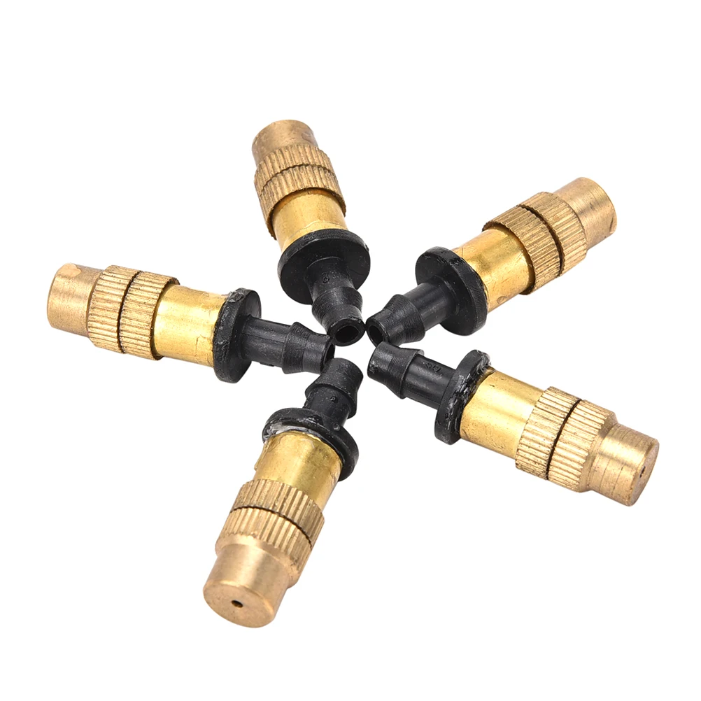 

Good Quality 5pcs Adjustable New Misting Nozzle Gardening Watering Brass Spray Sprinkler Sprayer