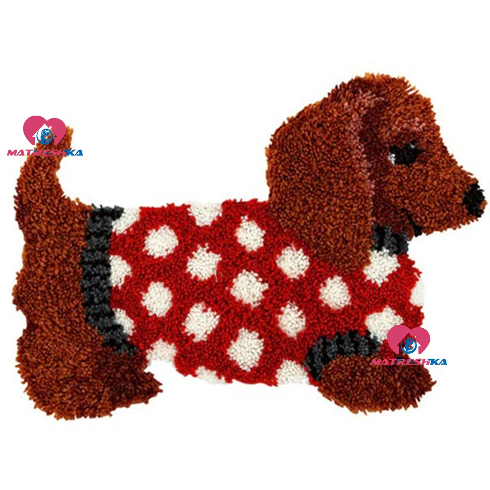

Latch Hook Rug Kits"dog"klink haak kleed embroidery Unfinished Crocheting Rug needle for carpet embroidery Foamiran for crafts