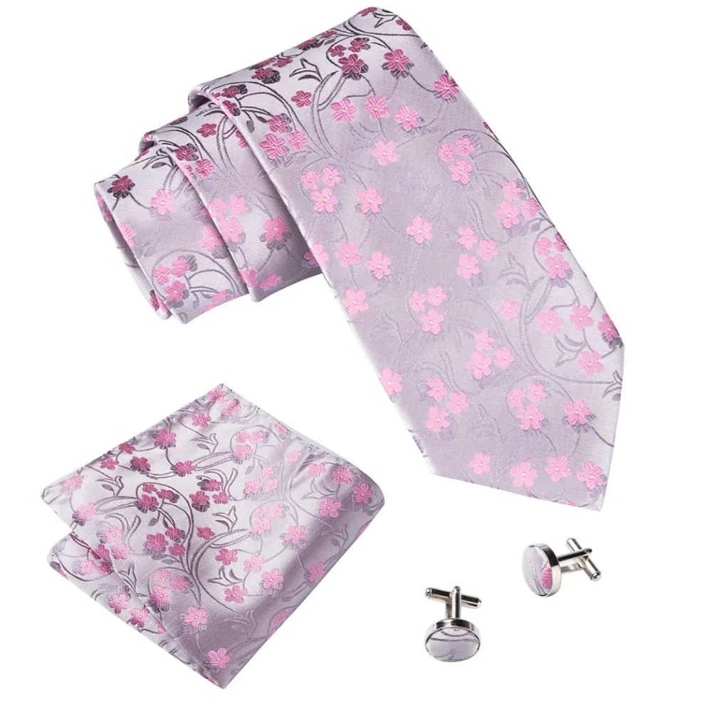 

Jacquard Floral Silver Pink 8.5cm Ties for Men Wedding Tie Men Luxury Tie Designers Fashion Kravat Neckwear Necktie MJ-1049