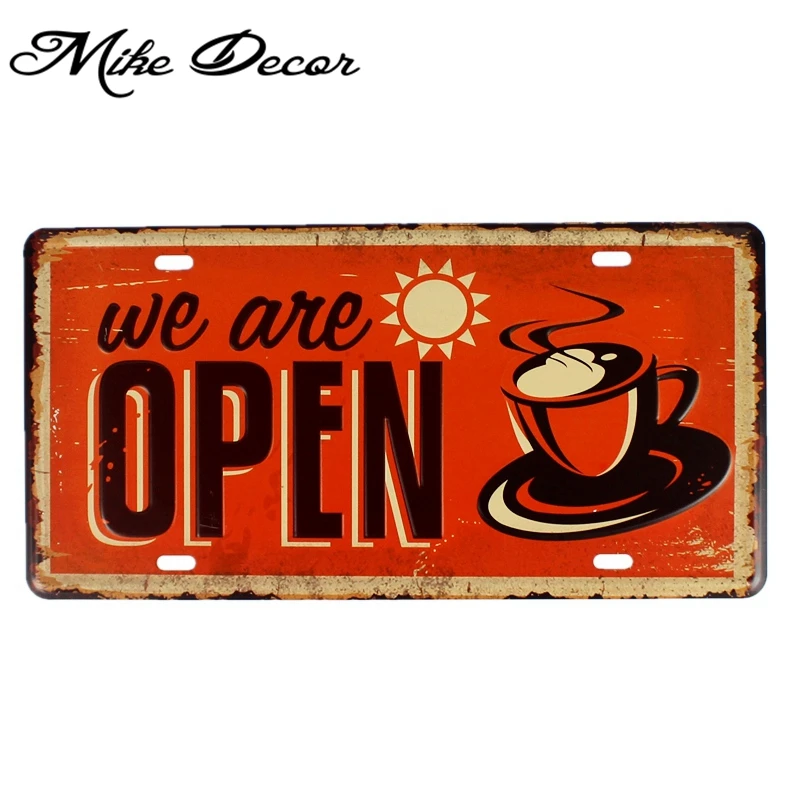 [Mike86] We are Open Beer Sun винтажный декор для живописи ретро подарок ремесло