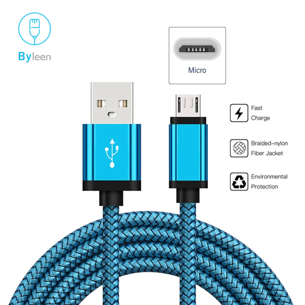 Кабель ByleenFast Micro USB для зарядки и синхронизации данных 1 м 2 0 25 зарядное устройство