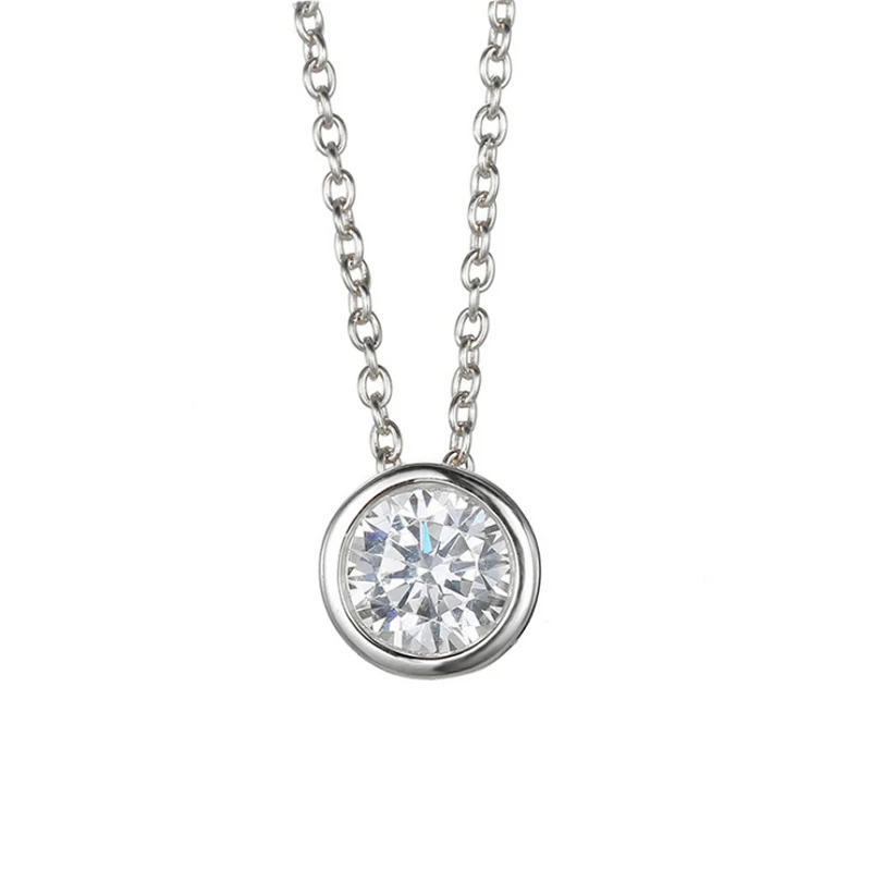Silver Color F.I.N.S 925 пробы серебряное круглое ожерелье из циркона ожерелье маленькая ключица ожерелье с подвесками на цепочке для женщин 925 серебряные ювелирные изделия - Окраска металла: Silver Color