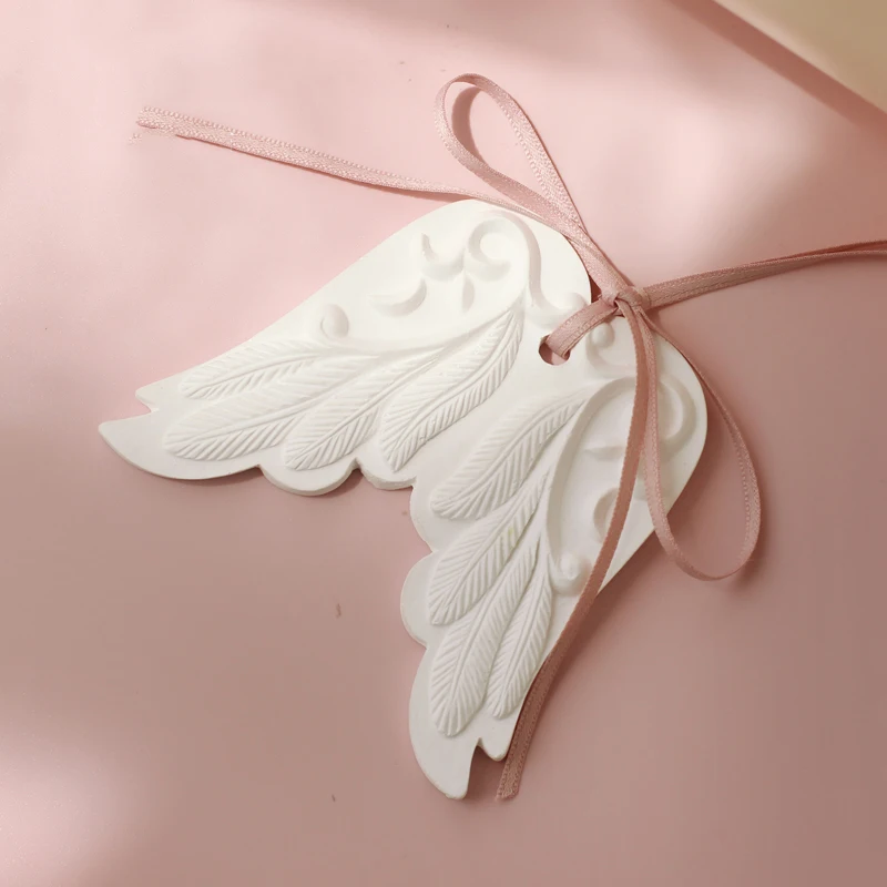 

Wing Shape Aromatherapy Wax Tablets Silicone Mold Angel Wings DIY Plaster Gypsum Mould For Car Pendant Molds