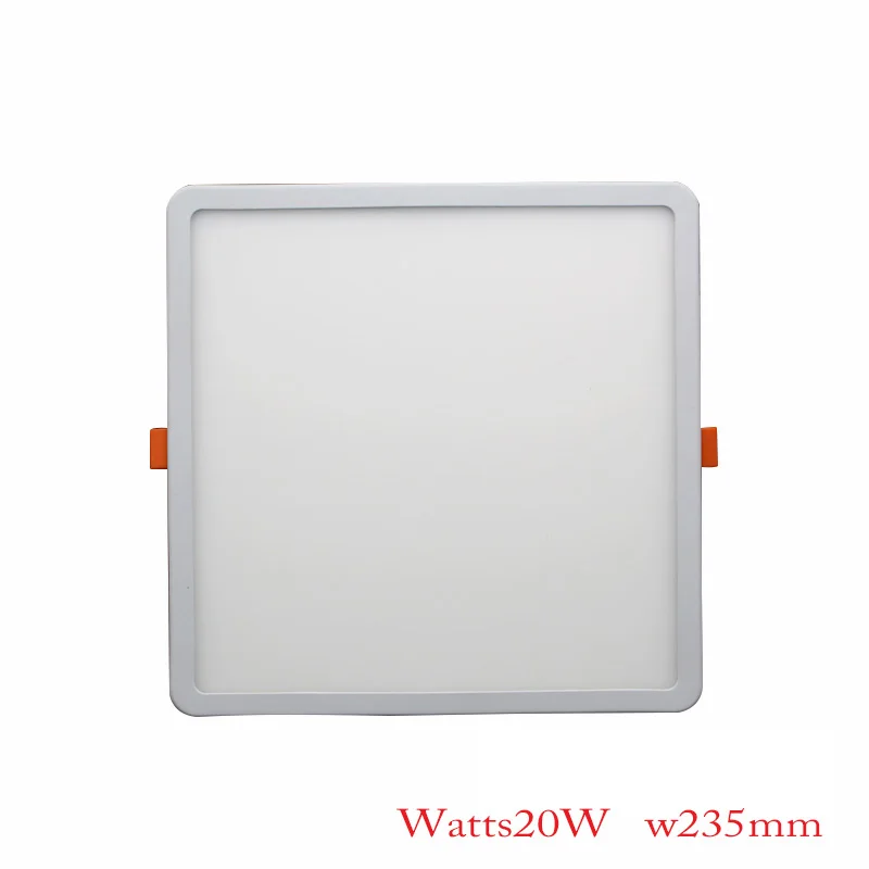 Square 20W Квадратный круглый светодиодный панельный светильник, ультра тонкий встраиваемый светильник 6 Вт 8 Вт 15 Вт 20 Вт 220 В, панельный светильник, потолочный светильник, белый/теплый белый патент - Испускаемый цвет: Square 20W