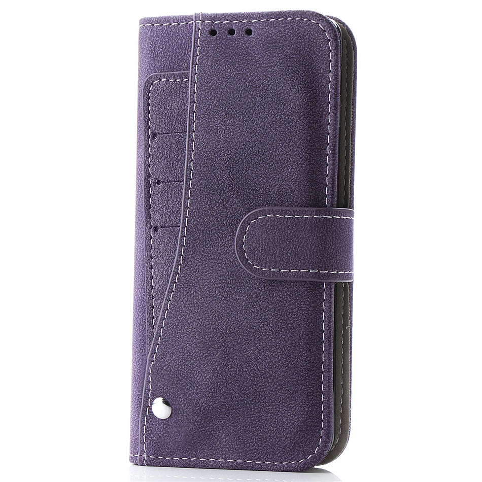 Purple Матовая кожа повернуть мульти-слот для карт памяти бумажник флип чехол для iPhone XS Max X XR 6 6 S 7 8 плюс 7 P с фоторамка крышка Fundas L65 - Цвет: Purple